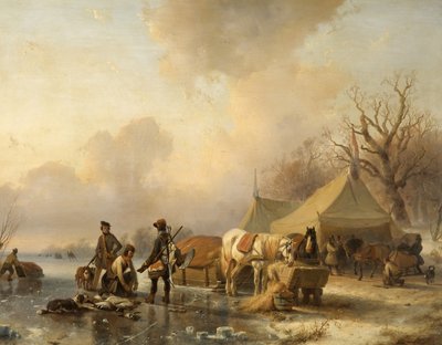 Kızaklı Kış Manzarası, 1840 by Andreas Schelfhout