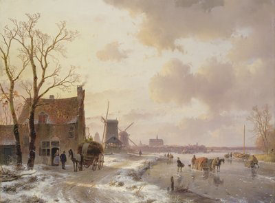 kış sahne by Andreas Schelfhout