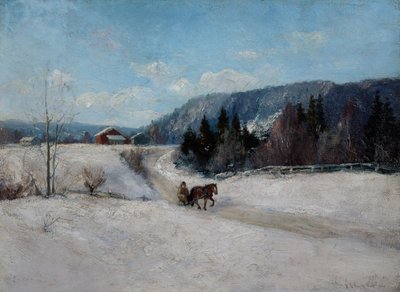 Skaugum tepesinde kış manzarası by Andreas Singdahlsen