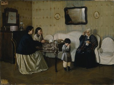 Bir Aile Sabahı. Çocuğa Dua Etmeyi Öğretin, 1871 by Andrei Antipovich Rumyantsev