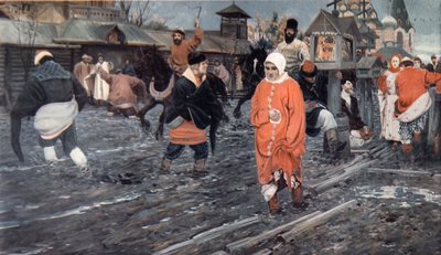 Bir Onyedinci Yüzyıl Moskova Sokağı Tatilde, 1895 by Andrei Petrovich Ryabushkin