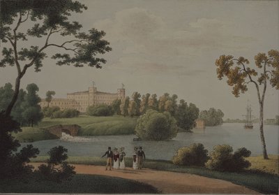 Ana Gatchina sarayının görünümü, 1821 by Andrei Yefimovich Martynov