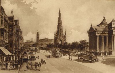 Edinburgh: Höyükten Princes Street (litho) by Andrew Allan