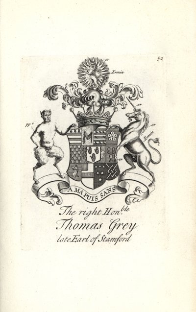 Sağ onurlu Thomas Grey arması ve arması, Stamford 2. Earl by Andrew Johnston