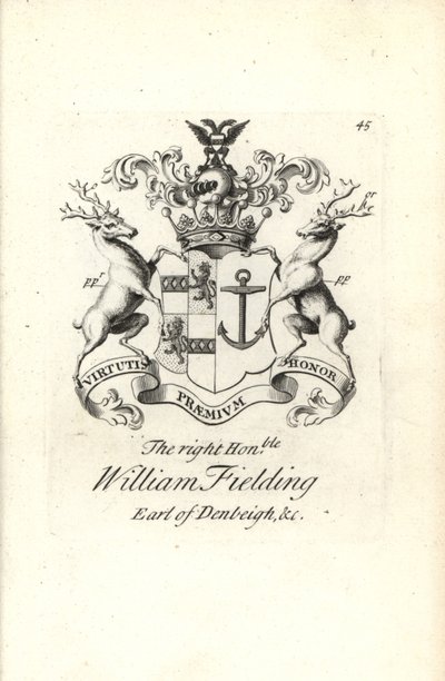 Sağ onurlu William Fielding, Denbeigh 5 Earl arması ve arması by Andrew Johnston