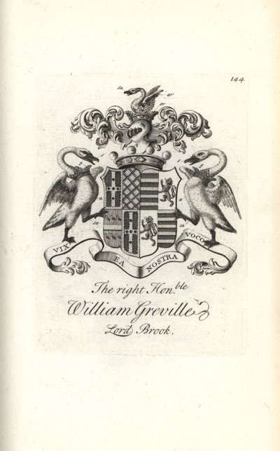 Sağ onurlu William Greville, 7 Baron Brooke arması ve arması by Andrew Johnston