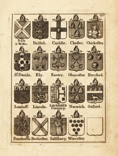 Bath & Wells, Bristol, Carlisle, Chester, Chichester, vb. Piskoposların arması by Andrew Johnston