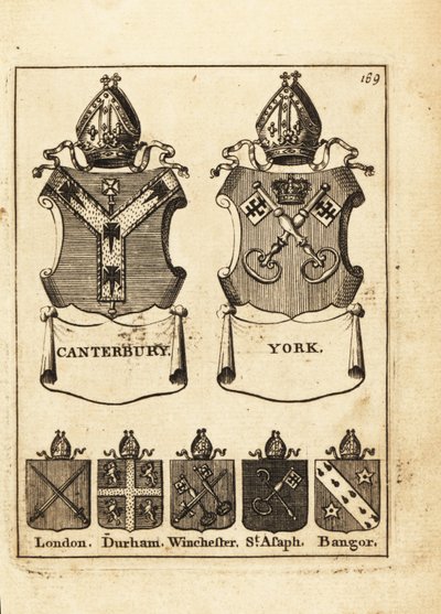 Canterbury, York, Londra, Durham, Winchester, St Piskoposlarının arması by Andrew Johnston