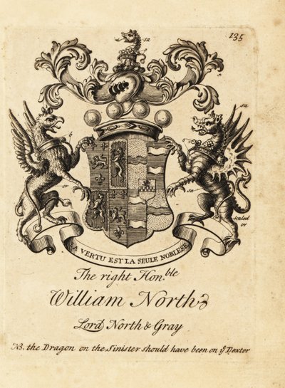 Çok Saygıdeğer William North, Lord North & Gray, 6. Baron North, 2. Baron Gray arması by Andrew Johnston