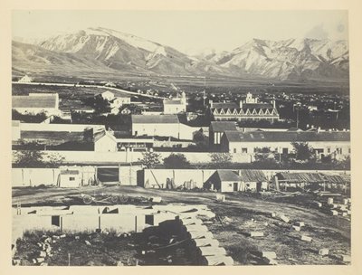 Arka planda Salt Lake City, Camp Douglas ve Wasatch Dağları by Andrew Joseph Russell