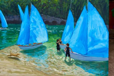 Mavi yelkenler, Looe, 2018, by Andrew Macara