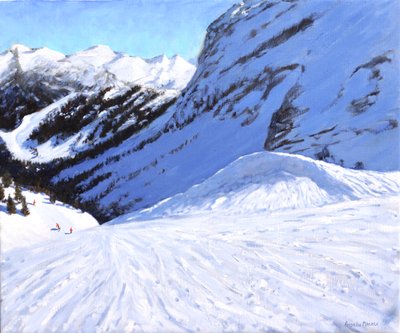 Vadiye, Courchevel, Fransa, 2019, (tuval üzerine yağlı boya) by Andrew Macara
