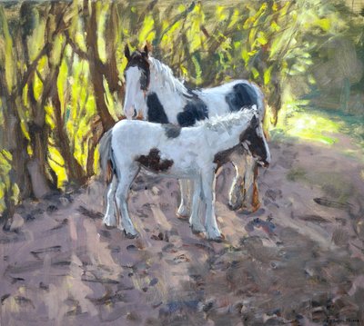 Mare ve Foal, 2011 (tuval üzerine yağlı boya) by Andrew Macara