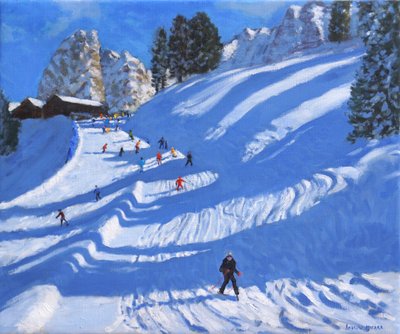 Güneş ve gölgeler, Kitzbühel, Avusturya, 2022 (tuval üzerine yağlı boya) by Andrew Macara