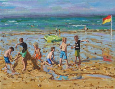 Kumdan kale, Wells-next -the- sea, Norfolk, 2019,(tuval üzerine yağlı boya) by Andrew Macara