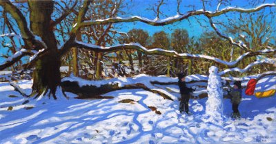 Kardan adam, Calke Abbey, Ticknall, Derby, 2022 (tuval üzerine yağlı boya) by Andrew Macara