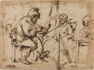 Şövalesinin Başında Oturan Bir Sanatçı [recto] by Andries Both