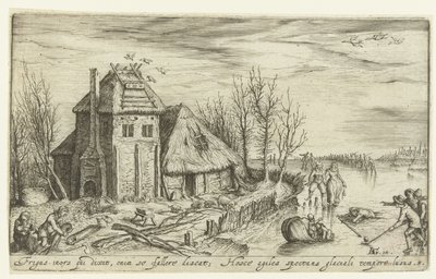 Patenciler ile kış manzarası Manzaralar (dizi başlığı) by Andries Jacobsz. Stock
