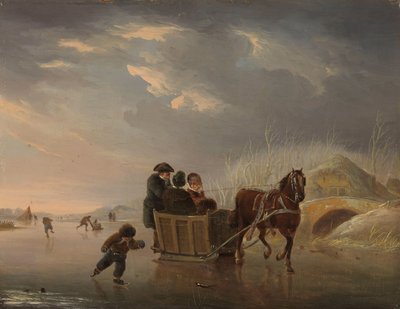 Kış Manzarası (Buzda Atlı Kızak) by Andries Vermeulen
