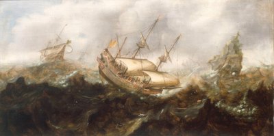 Fırtınalı denizlerde gemiler by Andries van Eertvelt