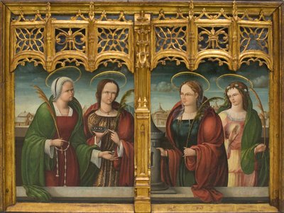 Aziz Apollonia, Lucy ve Barbara ve başka bir Kutsal Şehit by Andrés de Melgar