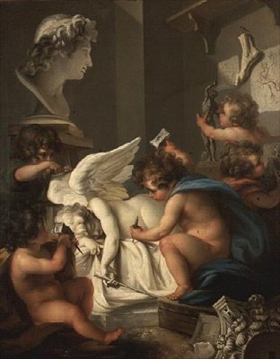 Heykel (tuval üzerine yağlı boya) by Angelica (attr. to) Kauffmann