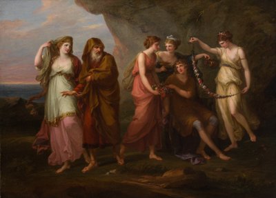 Telemachus ve Calypso Perileri, 1782. by Angelica Kauffman
