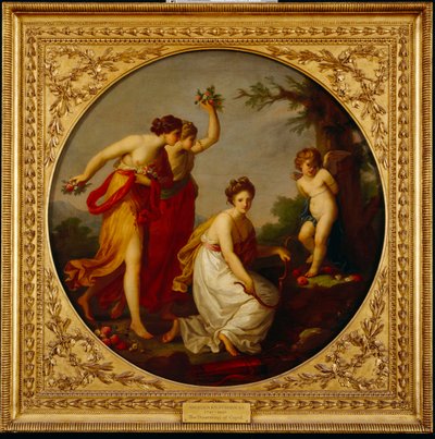 Aşk Tanrısının Silahsızlandırılması (tuval üzerine yağlıboya) by Angelica Kauffman