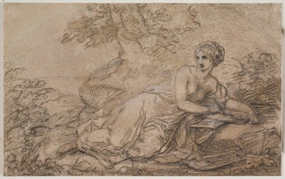 Bir kadın şair, muhtemelen Sappho by Angelica Kauffmann