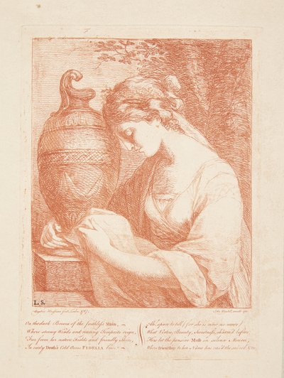 urn'deki kadın by Angelica Kauffmann