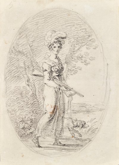 Bir köpek ile avcı by Angelica Kauffmann