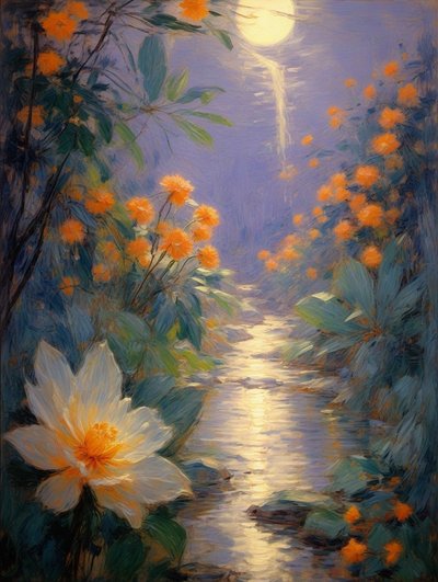 Florals 76, c.2023 (tuval üzerine yağlıboya) by Angelita Hawke