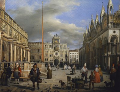 Piazza San Marco by Angelo Inganni