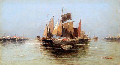 Yelkenli Tekneler, 17. yüzyılın sonları veya 18. yüzyılın başlarında by Angelo Maria Costa