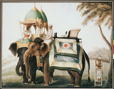 Filler, mahutlarıyla, c.1815 by Anglo-Indian School