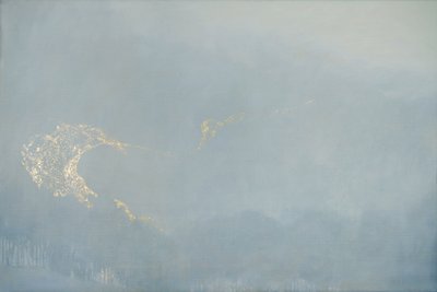 Light, 2022 (keten üzerine yağ ve altın varak) by angus hampel