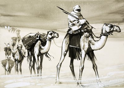 Çölden geçen develer by Angus McBride