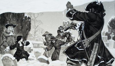Churchyard Brawl (kağıt üzerine guaj) by Angus McBride