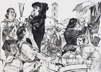 Florentine Trading (kağıt üzerine guaj) by Angus McBride