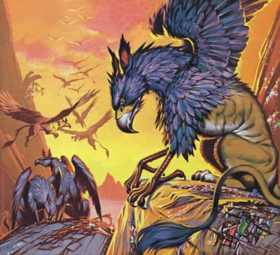 Gryphons (renkli lito) by Angus McBride