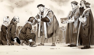 Henry VIII kralın kötülüğünü iyileştiriyor by Angus McBride