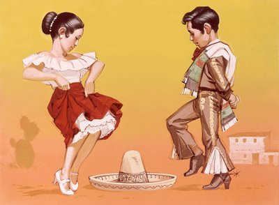 Ulusal kostümleriyle Meksikalı çocuklar by Angus McBride