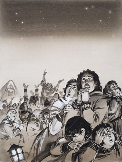 M.S. 999 Yılında Yılbaşı Gecesi (kağıt üzerine guaj) by Angus McBride
