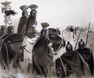 Savaş sonrası Romalı askerler (kağıt üzerine guaj) by Angus McBride