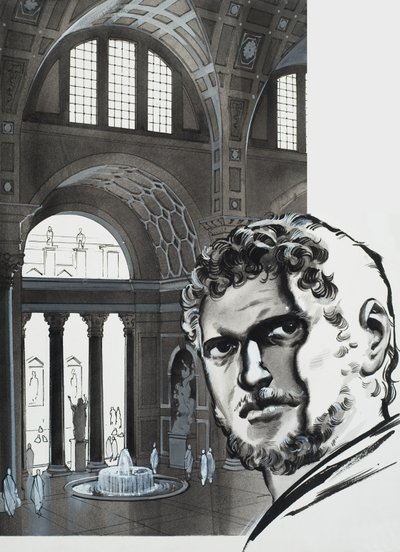 Caracalla Hamamları (kağıt üzerine guaj) by Angus McBride