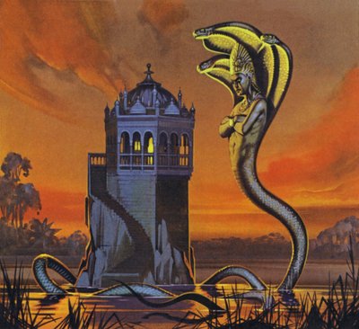 Naga-Kral (renkli taş baskı) by Angus McBride