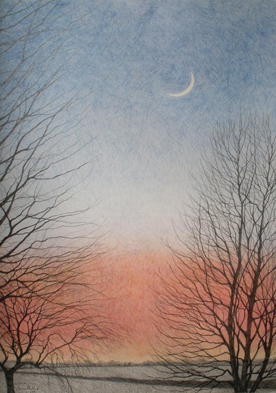 Erken Akşam, 2010 (kağıt üzerine renkli kalem) by Anna Phillips