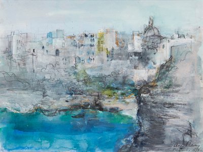 Positano (karışık ortam) by Ann Oram