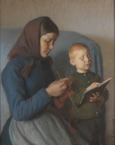 ders gözden geçirilir by Anna Ancher