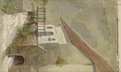 Valkenburg'da bir kanalda ev by Anna Catharina Maria van Eeghen (possibly)